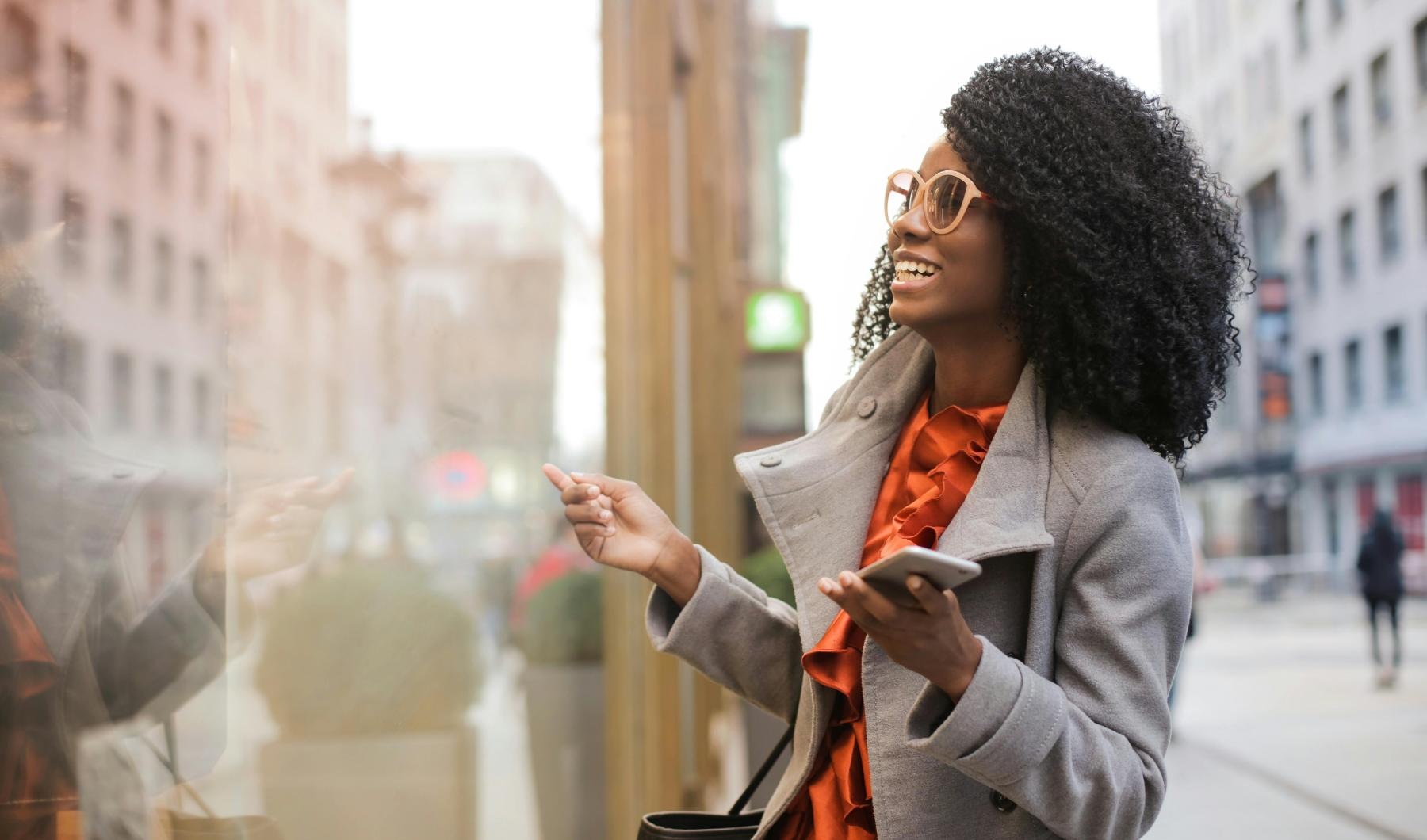 a person looking at the phone