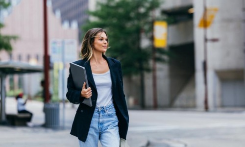 Find your perfect fit at Trellis House a woman walking on the street